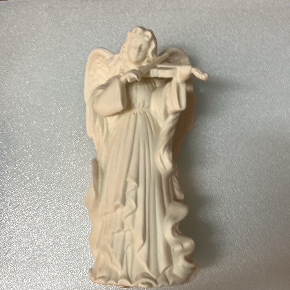 Partylite Felicity Vintage 1990s Candle Holder Angel Playing A Violin 9.5”